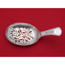 Pretty pierced Georgian silver caddy spoon Joseph Willmore