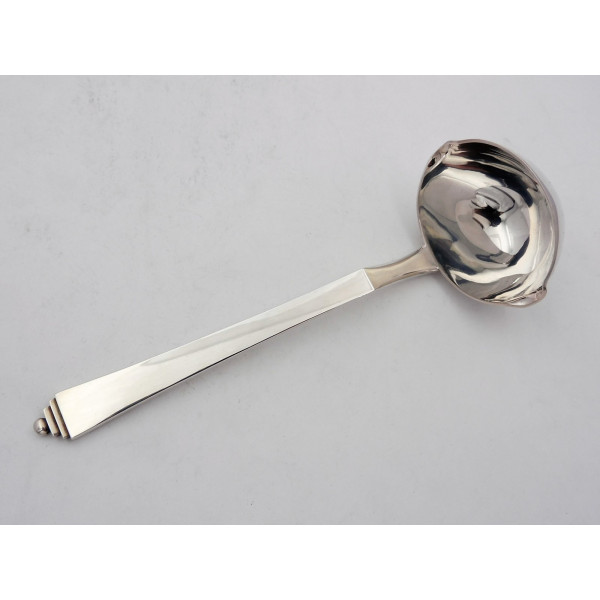 Pyramid sterling silver sauce ladle by Georg Jensen