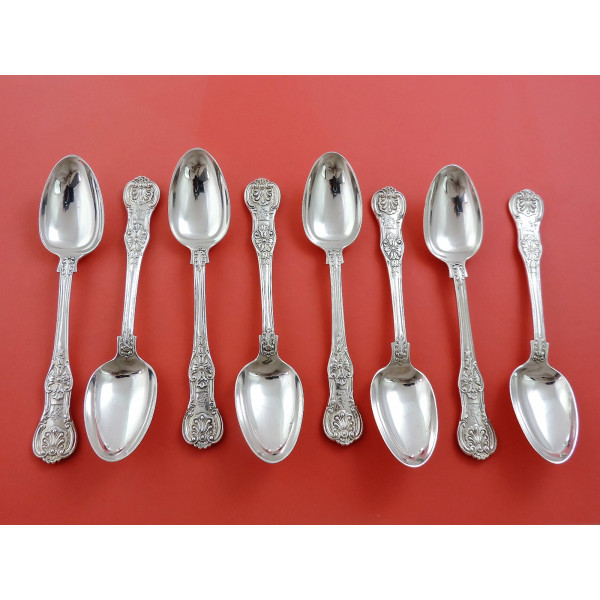 Queens Rosette Pattern silver teaspoons London 1848 Elizabeth Eaton