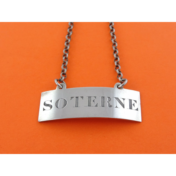 Rare irish silver Soterne Wine Label Dublin by Philip Garde Sauterne
