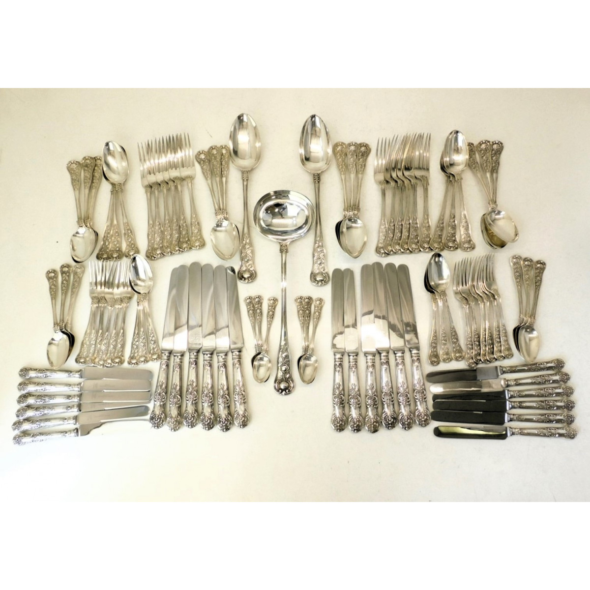 ち*き様   ROSE スプーン STERLING 925 87 piece Silver Canteen of Rose Pattern Cutlery, 1855 » Antique