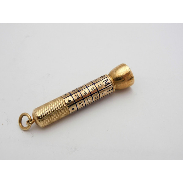Sampson Mordan gold cigar piercer and calendar