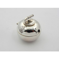 Scottish silver curling stone mustard pot Edinburgh Mackay Chisholm