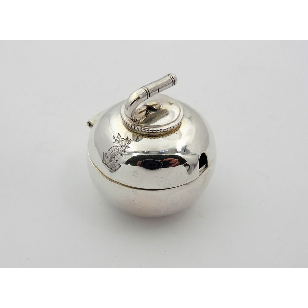 Scottish silver curling stone mustard pot Edinburgh Mackay Chisholm