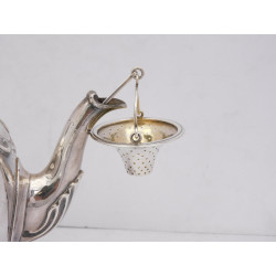 Scottish silver spout tea strainer Edinburgh by James Mckay