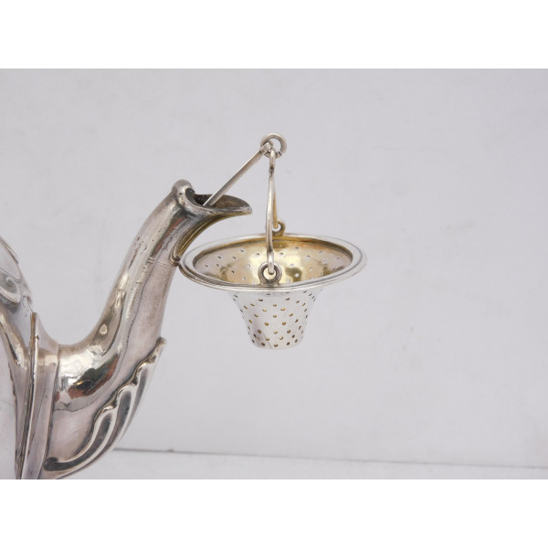 Scottish silver spout tea strainer Edinburgh by James Mckay