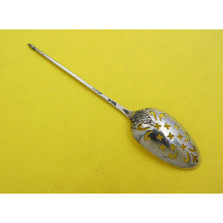 Scroll back georgian silver mote spoon by Marmaduke Daintrey