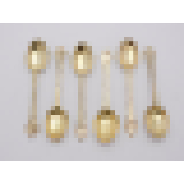 Set 6 Silver gilt flameback trefid teaspoons 1680