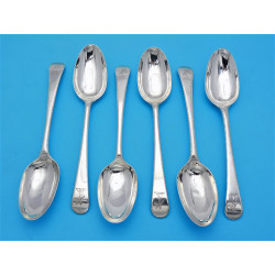 Set of 6 Boulton and Fothergill silver dessert spoons Birmingham 1777