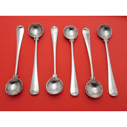 Set of 6 Georgian silver salt spoons Hanoverian