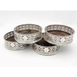 Set of Georgian silver wine coasters London 1786 William Abdy