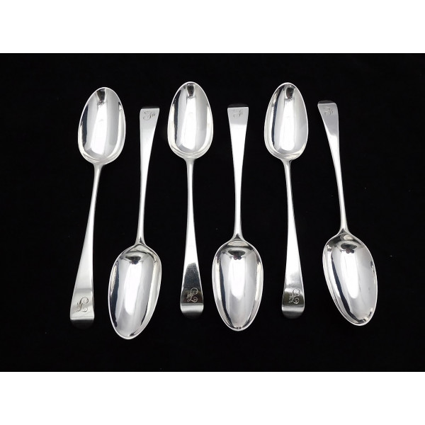 Set of Hester Bateman silver dessert spoons London 1780