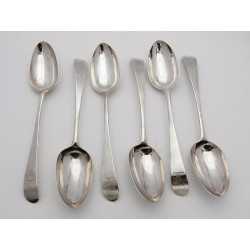 Set of Hester Bateman silver table spoons Old English 1782