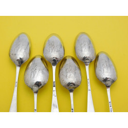 Set of silver galleon picture back teaspoons Georgian