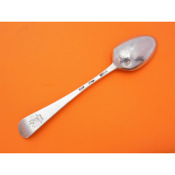 Shell back silver dessert spoon Dublin by David Peters Irish silversmith