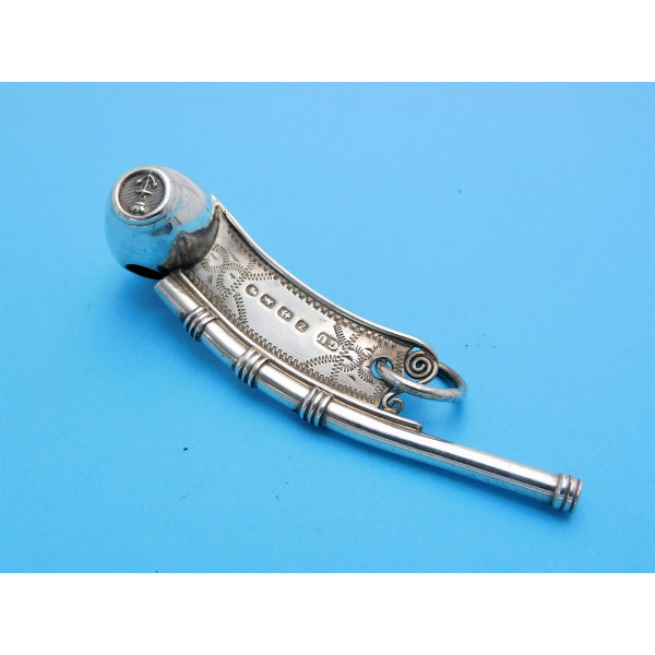 Silver Boatswain call 1848 bosuns whistle