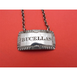 Silver Bucellas wine label London 1822 William Knight