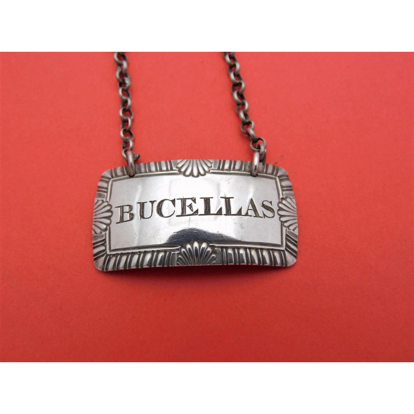 Silver Bucellas wine label London 1822 William Knight