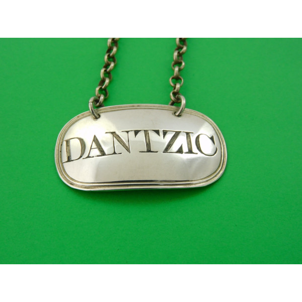 Silver Dantzic Wine Label London 1822 by Charles Rawlings
