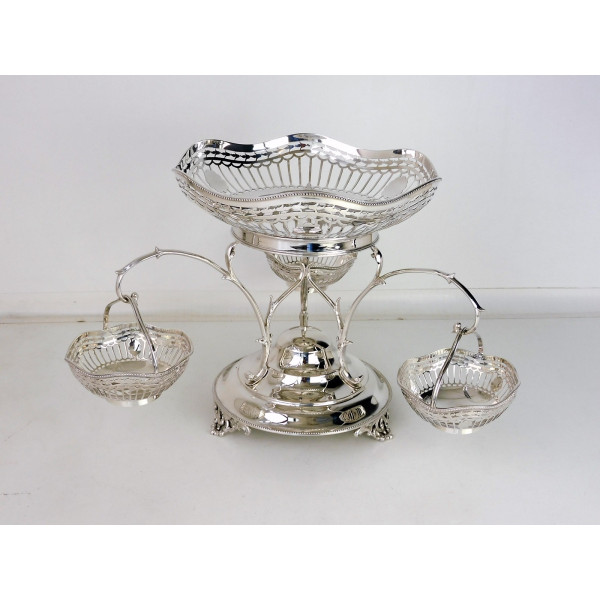 Silver Epergne Centrepiece with baskets Sheffield 1920 by Huttons