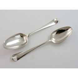Silver Hanoverian Pattern table spoons London 1763 James Tookey v2