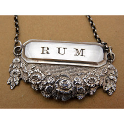 Silver Rum Label Birmingham 1840 Francis Clark