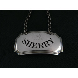 Silver Sherry wine label by Robert Barker