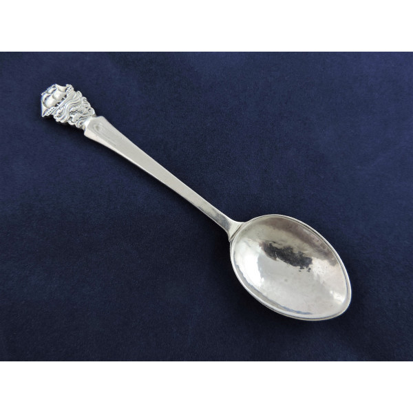 Silver Spoon with galleon by Omar Ramsden London 1935