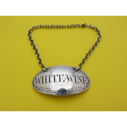 Silver White Wine Label London 1780 James Hyde v2