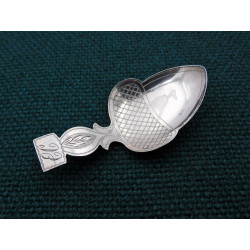 Silver acorn caddy spoon by Elizabeth Morley London 1811