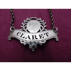 Silver claret label by Susanna Barker 1780