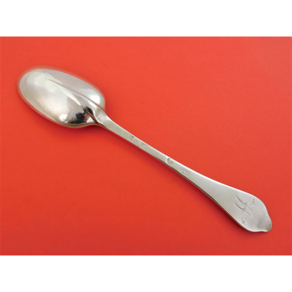 Silver dog nose spoon by Joseph Barbut London 1705
