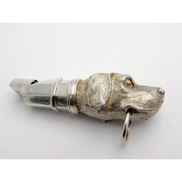 Silver dog whistle by George Unite