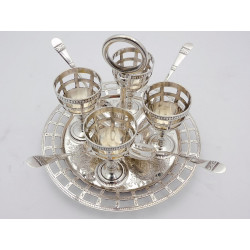 Silver egg cruet Sheffield 1868 by Martin Hall