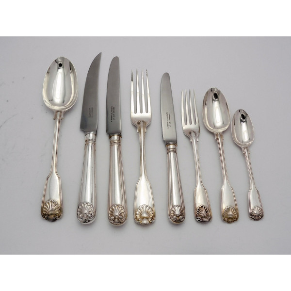 Silver fiddle thread shell canteen by GA