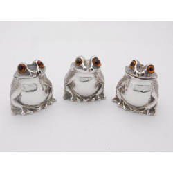 Silver frog condiment set comyn