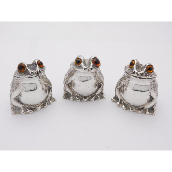 Silver frog condiment set comyn