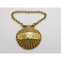 Silver gilt Scallop Wine Label London 1811 by Story Elliott