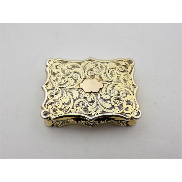Silver gilt Vinaigrette by Nathaniel Mills Birmingham 1843