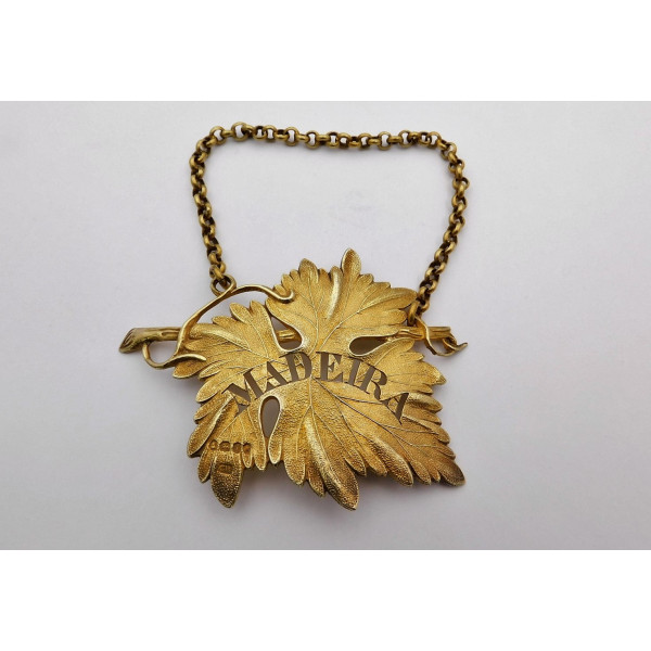 Silver gilt Vine Leaf Madeira Wine label by Charles Rawlings