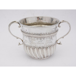 Silver hare coursing porringer London 1719 Henry greene