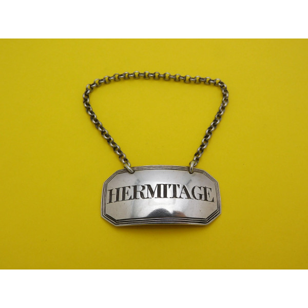 Silver hermitage wine label by John Rich