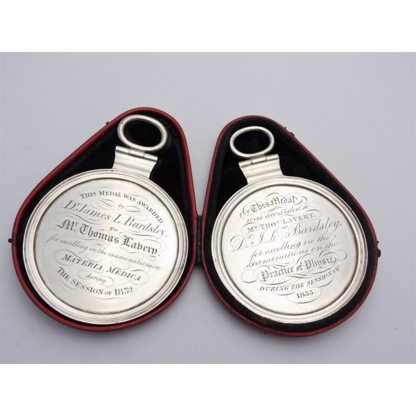 Silver medical medal Dr Bardsley Manchester 1833
