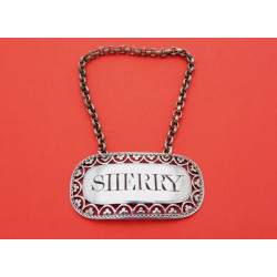 Silver sherry wine label by Phipps and Robinson