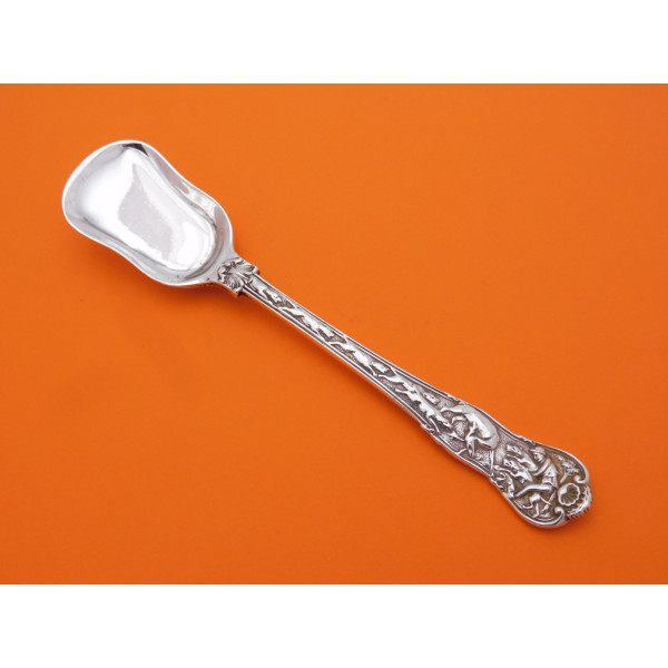 Silver stag hunt sugar shovel 1853 GA
