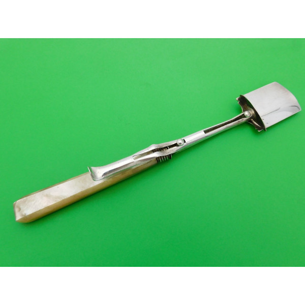 Silver stilton scoop mother of pearl handle sliding mechanism