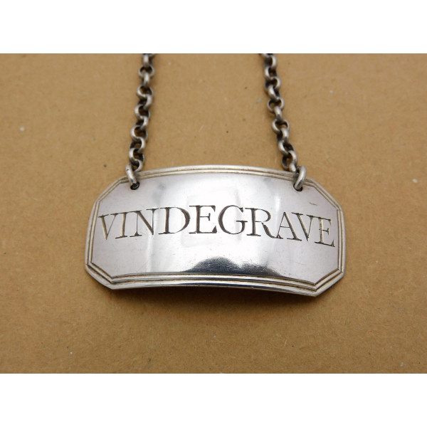 Silver vin de grave wine label 1793 John Rich