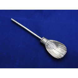 Silver witches broom besom caddy spoon London 1860 by Charles George Fox