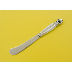 Sterling silver Acorn pattern butter knife by Georg Jensen