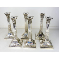 Suite of 6 silver candlesticks Birmingham 1894 Elkington